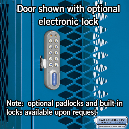 Salsbury Industries 5 Tier Box Vented Locker, 12"Wx66"Hx15"D, 5 Door, Blue, Unassembled 75155BL-U